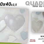 QUADRO STAMPA SU TELA Canvas LEGNO CUORE CUORI LOVE COL MODERNO ASSORT 40*40 cm