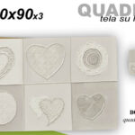 QUADRO STAMPA SU TELA Canvas LEGNO CUORE CUORI ASTRATTI MODERNO ASSORT 60*90 cm