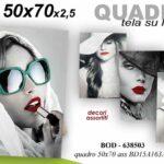 QUADRO STAMPA SU TELA Canvas LEGNO Ragazza Donna POSE MODA COLOR ASSORT 50*70cm