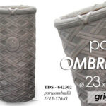 PORTA OMBRELLI 51*23CM CERAMICA STILE ARTE TONDO STUDIO COLORE GRIGIO