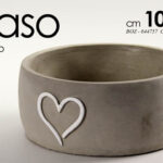 VASO CERAMICA CUORE CACHEPOT CENTROTAVOLA SEGNAPOSTO CLASSICO MODERNO 10*24cm