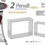 Set 2 Mensole Moduli Parete Mensola MODERNA Cubo Pensile BIANCHI 40*27/37*24 cm