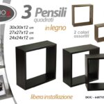 3 Mensole da Parete PENSILE Design Cubo Mensola Scaffale ASSORTITI 30/27/24