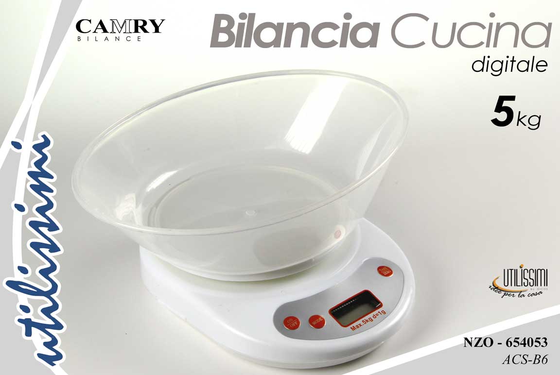 8025569654053 Bilancia cucina digitale bacinella pasticceria precisione 1g plastica 5 kg - immagine 1