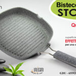 BISTECCHIERA QUADRATA ANTIADERENTE 28 cm ALLUMINIO Pressofuso FONDO SPARGIFIAMMA