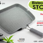 BISTECCHIERA EFFETTO PIETRA GRIGLIA ANTIADERENTE STONE RETTANGOLARE 36*26 CM