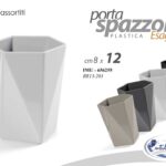 Bicchiere porta spazzolini bagno moderno plastica grigio bianco nero ass 12 cm