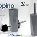 Portascopino da bagno Porta Scopino WC Spazzolone per Water GEOMETRICO 36 cm