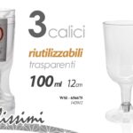 3 CALICI CALICI DEGUSTAZIONE CHAMPAGNE PLASTICA FESTE PARTY RIUTILIZZABILI 12 cm