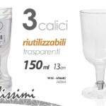 3 Calici Bicchieri finger food aperitivo buffet feste plastica trasparente 13 cm