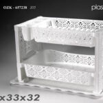 Colapiatti due piani cucina lavello scola piatti poggia stoviglie plastica 53x33