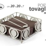 ELEGANTE PORTATOVAGLIOLI 20*7 cm BIANCO ANTICATO METALLO CUORI CUORE TAVOLO