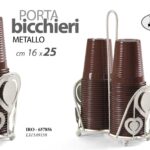 PORTA BICCHIERI TAVOLA BIANCO METALLO ANTICATO VINTAGE CUORE RETRò 25*16cm