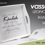 Vassoio cucina colazione moderno scritte vintage retrò bianco legno ass 40x38