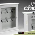 Portachiavi parete armadietto chiavi bacheca muro ingresso legno bianco 31*25*7