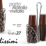 Porta bicchieri doppio colonna organizer salvaspazio metallo cromo 27x16x8 cm