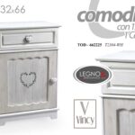 COMODINO CUORE ARMADIETTO ANTA + CASSETTO CAMERA LETTO INGRESSO BAGNO 66*45*32cm