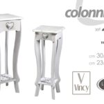 2 PEZZI COLONNINE 77-62cm COLONNETTE SHABBY CHIC INGRESSO PORTA TELEFONO ECC