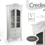 MOBILE CREDENZA VETRINA CASSETTIERA ANTE SHABBY CHIC VINCY BIANCA ROSE 190*75*39