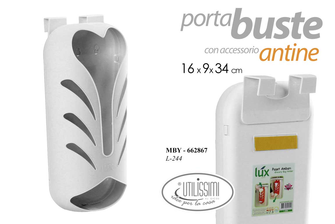 8025569662867 CONTENITORE PORTA BUSTE PARETE MURO ANTA PENSILE CUCINA BAGNO PORTA 34*16 cm - immagine 1