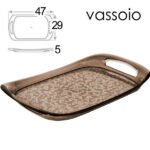 Vassoio aperitivo colazione bar buffet manici cucina plastica grigio 47*29 cm