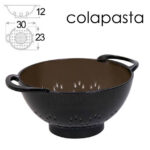 Colapasta Scolapasta cucina pasta plastica nera resistente manici tondo 30*12 cm