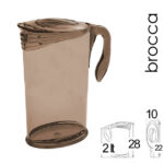 Caraffa acqua bevande buffet feste tavola frigo moderna plastica nera 2 lit