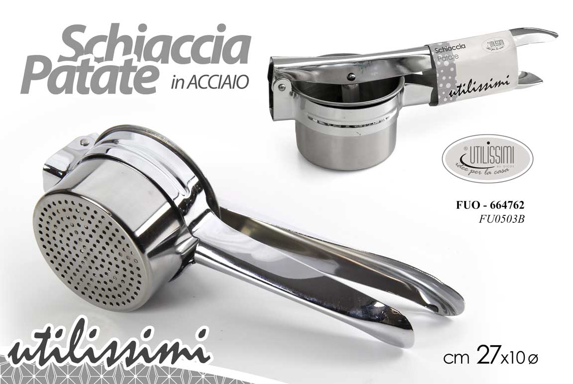 8025569664762 SCHIACCIA PATATE VERTURE LESSE MANUALE PRESSA FORI PASSATELLI Impugnatura 27 CM - immagine 1