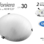 PLAFONIERA APPLIQUE TONDA DA PARETE SATINATA 2 POSTI LUCE 40W LAMPADARIO 30 cm