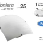 PLAFONIERA APPLIQUE QUADRATA LAMPADARIO DA PARETE MURO 1 LUCE BIANCA 25 cm 40W