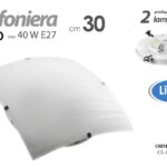 PLAFONIERA APPLIQUE QUADRATA DA PARETE BIANCO SPAZZOLATO LAMPADARIO 2 LUCI 30 cm