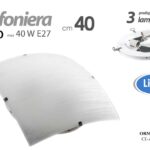 PLAFONIERA APPLIQUE 40W LAMPADARIO QUADRATO PARETE BIANCO STRIATO 3 LUCI 40 cm