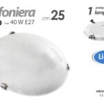 APPLIQUE 1 LUCE Ø25CM PARETE MURO PLAFONIERA VETRO TONDA MODERNA SCACCHI BIANCA