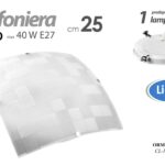 PLAFONIERA APPLIQUE QUADRATA DA PARETE BIANCO Scacchi LAMPADARIO 1 LUCE Ø25 cm