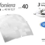 PLAFONIERA APPLIQUE 40W QUADRATA DA PARETE BIANCO Scacchi LAMPADARIO 3 LUCI 40cm