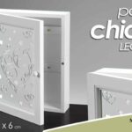 PORTACHIAVI PARETE CASSETTA BACHECA CHIAVI APPENDI CUORE BIANCA LEGNO 20*26*6 CM
