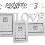 CORNICE PORTA FOTO 41,5*35,5 CM MULTIPLO 3 POSTI LOVE DESIGN MODERNO DA PARETE