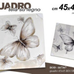 QUADRO STAMPA SU TELA Canvas LEGNO FARFALLA SPENTA MODERNO ASSORT 45*45 cm