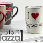 Tazza mug the latte tisana te colazione ceramica color i love cuore ass 315 ml