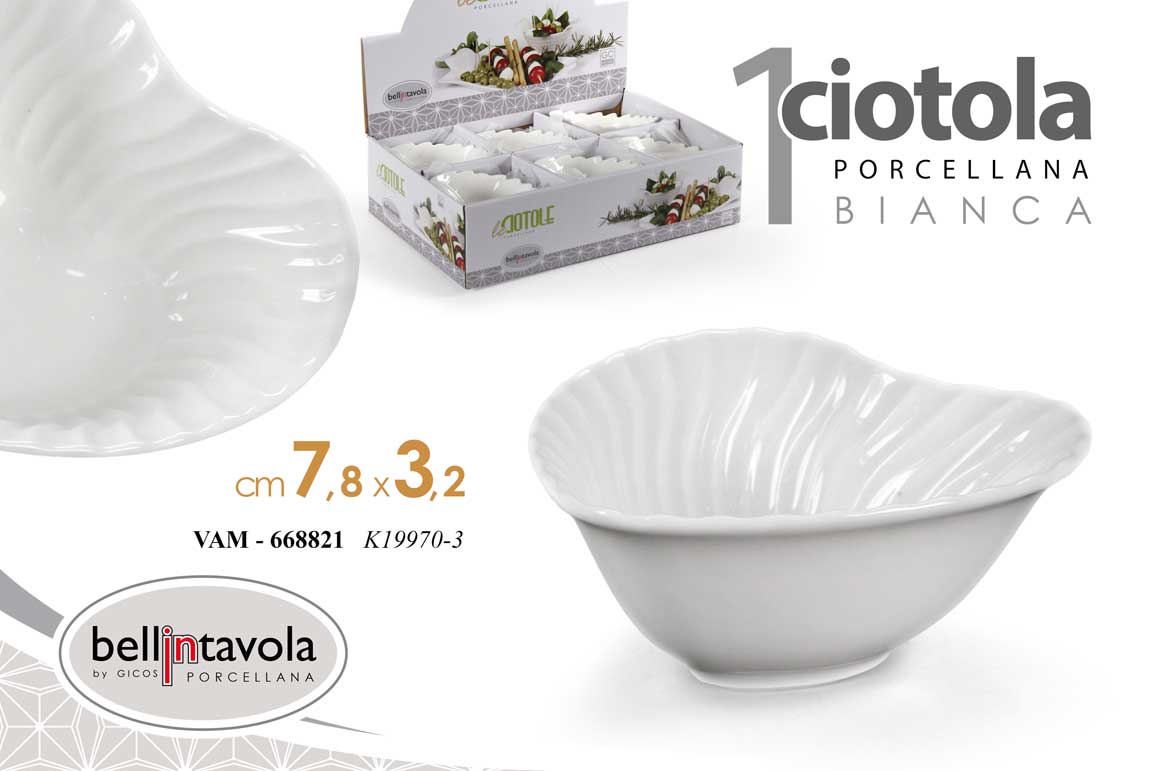 8025569668821 Ciotolina cuore dessert ciotola aperitivo buffet porcellana bianca moderna 7,8cm - immagine 1