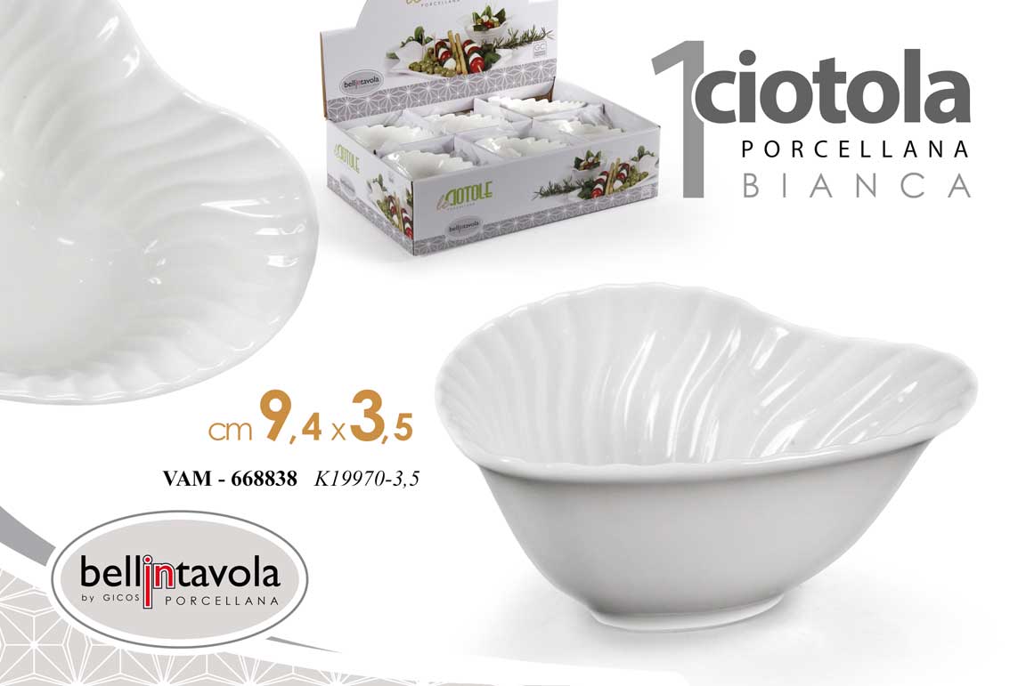 8025569668838 Ciotolina cuore dessert ciotola aperitivo buffet porcellana bianca moderna 9 cm - immagine 1