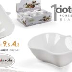 Ciotolina dessert ciotola aperitivo buffet porcellana bianca moderna 9,5x4,3 cm
