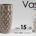 VASO PORTA FIORI CERAMICA 30*15CM DELUXE ORGANZA CENTROTAVOLA EVENTI