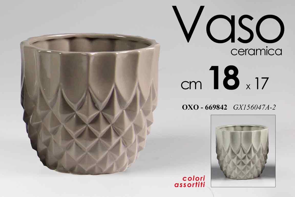 8025569669842 VASO CERAMICA FIORI PIANTE CENTROTAVOLA SEGNAPOSTO CLASSICO MODERNO ELEGAN 18 CM - immagine 1