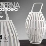 LANTERNA PORTACANDELA DA TERRA CASA EVENTI GIARDINO VETRO PIANTANA LEGNO 64*30cm