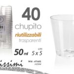40 BICCHIERINI CIUPITO BICCHIERE SHOTS LIQUORE MOVIDA RIUTILIZZABILI FESTE PARTY