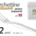 Set 12 forchette piccole finger food dolce frutta feste buffet plastica 10 cm