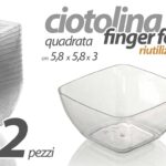 12 Ciotoline coppette finger food aperitivo buffet plastica trasparente 5,8 cm