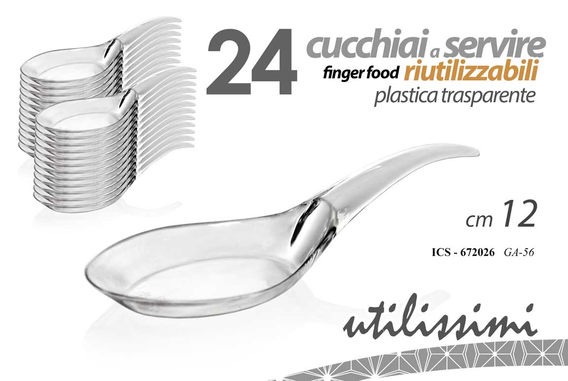 8025569672026 24 Cucchiai servire finger food riutilizzabili aperitivo buffet feste plastica - immagine 1