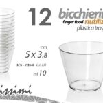 12 Bicchierini finger food aperitivo buffet dessert plastica trasparente 5 cm